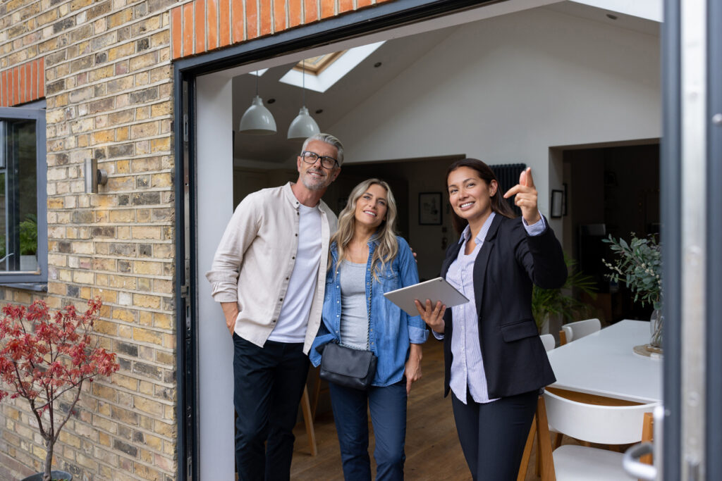 Property manager giving potential renters a tour